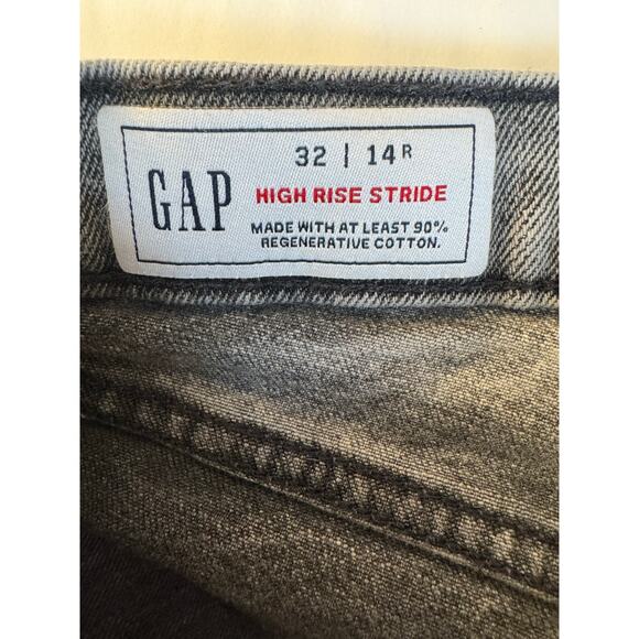GAP High Rise Stride Gray Wash Denim Jeans Size 32 - Picture 6 of 8